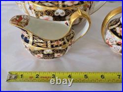 Antique 1927 Royal Crown Derby Traditional Imari 2451 Teapot Creamer Sugar Set