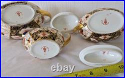 Antique 1927 Royal Crown Derby Traditional Imari 2451 Teapot Creamer Sugar Set
