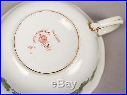 Antique 19c English Royal Crown Derby Grapes & Vines Porcelain Tea Set with Tray