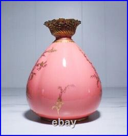 Antique 19th c ROYAL CROWN DERBY Pink & Gold Gilt Hand Decorated Porcelain Vase