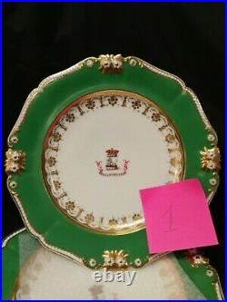 Antique Bloor Derby Armorial dinner plates Baron Suffield Suffolk England c. 1825