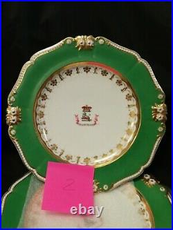 Antique Bloor Derby Armorial dinner plates Baron Suffield Suffolk England c. 1825