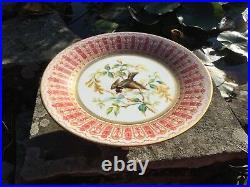 Antique Crown Derby Comport Hand Painted Goldfinch Raised Gold Dots C1888