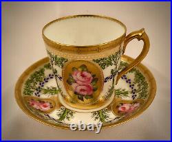 Antique Crown Derby Demitasse Cup & Saucer for Tiffany