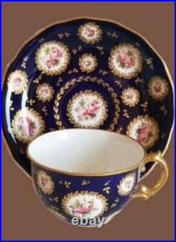 Antique Crown Derby Demitasse Cup & Saucer made for Tiffany, c1905