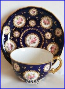 Antique Crown Derby Demitasse Cup & Saucer made for Tiffany, c1905