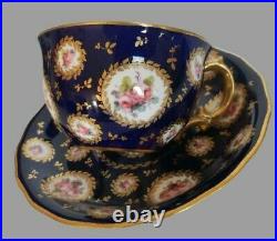 Antique Crown Derby Demitasse Cup & Saucer made for Tiffany, c1905