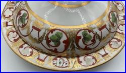 Antique (Early 1800s) ROYAL CROWN DERBY England Red & Gold Covered Serving Dish