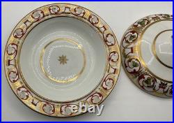 Antique (Early 1800s) ROYAL CROWN DERBY England Red & Gold Covered Serving Dish