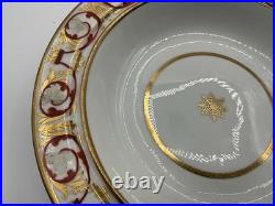 Antique (Early 1800s) ROYAL CROWN DERBY England Red & Gold Covered Serving Dish