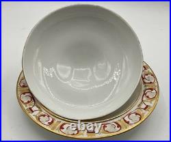 Antique (Early 1800s) ROYAL CROWN DERBY England Red & Gold Covered Serving Dish