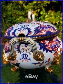 Antique Early 19th Century Royal Crown Derby Imari Footed Tureen c. 1806-1825