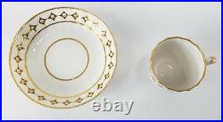 Antique English Georgian Royal Crown Derby Teacup and Saucer Puce Pattern 135