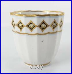Antique English Georgian Royal Crown Derby Teacup and Saucer Puce Pattern 135