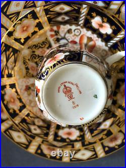 Antique English Hand Painted Porcelain Tea Set of 4 by Royal Crown Derby Imari