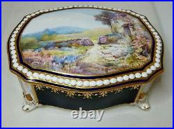 Antique Handpainted J. P Wale Royal Crown Derby Porcelain Lidded Box
