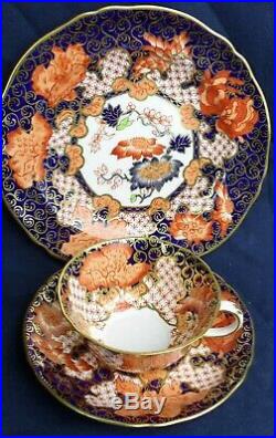 Antique IMARI Royal Crown Derby cabinet Tea Trio pattern 4312 circa 1914