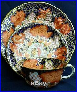 Antique IMARI Royal Crown Derby cabinet Tea Trio pattern 4312 circa 1914