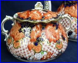 Antique IMARI Royal Crown Derby teapot milk & covered sugar 2444 circa 1915