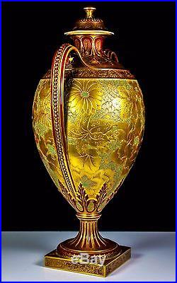 Antique Impressive Royal Crown Derby Vase & Cover Kedleston Shape C. 1886