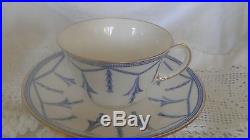 Antique Lot Of 12 Royal Crown Derby Blue / White Cups & Saucers