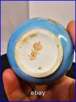 Antique Marked royal crown derby Porcelain Jug/ Vase blue & Raised gold- READ-B7