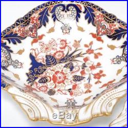 Antique Pair Royal Crown Derby Imari Shell Form Dishes/shallow Bowls