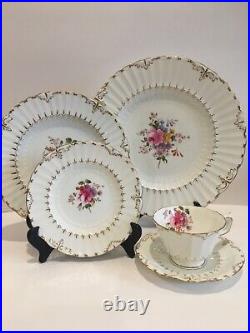 Antique ROYAL CROWN DERBY ASHBY 5PC Dinnerware Set England