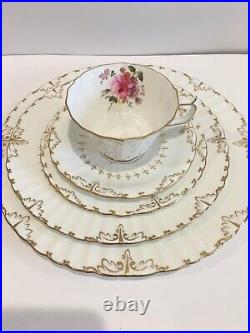 Antique ROYAL CROWN DERBY ASHBY 5PC Dinnerware Set England