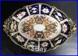 Antique Rare Royal Crown Derby Imari 30cm X 21cm Oval Footed Dish Dated 1913