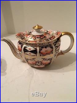 Antique Rare Royal Crown Derby Imari 9571 Teapot, Creamer&Sugar 1910