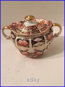 Antique Rare Royal Crown Derby Imari 9571 Teapot, Creamer&Sugar 1910
