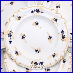 Antique Royal Crown Derby 10.5 Plate Set, 14pc with 2pc Serving Dishes, c. 1899