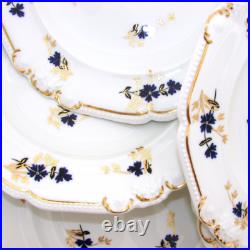 Antique Royal Crown Derby 10.5 Plate Set, 14pc with 2pc Serving Dishes, c. 1899