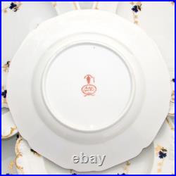 Antique Royal Crown Derby 10.5 Plate Set, 14pc with 2pc Serving Dishes, c. 1899