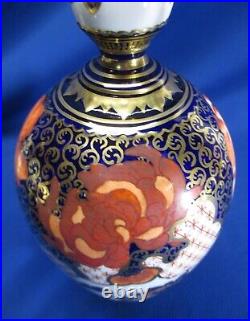 Antique Royal Crown Derby 10.5h Imari Porcelain Vase