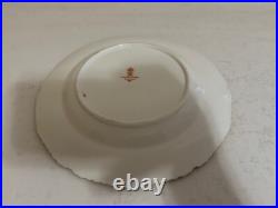 Antique Royal Crown Derby 1887 Porcelain Plate with Ruby Red & Gold Floral Design