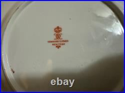 Antique Royal Crown Derby 1887 Porcelain Plate with Ruby Red & Gold Floral Design