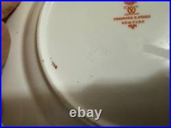 Antique Royal Crown Derby 1887 Porcelain Plate with Ruby Red & Gold Floral Design
