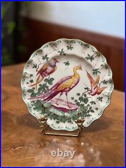 Antique Royal Crown Derby Birds Scalloped Dessert Plate Set Of 6