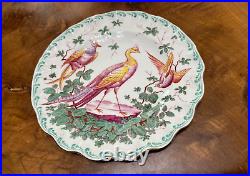 Antique Royal Crown Derby Birds Scalloped Dessert Plate Set Of 6