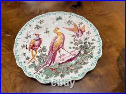 Antique Royal Crown Derby Birds Scalloped Dessert Plate Set Of 6