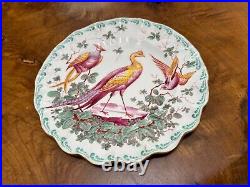 Antique Royal Crown Derby Birds Scalloped Dessert Plate Set Of 6