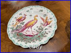 Antique Royal Crown Derby Birds Scalloped Dessert Plate Set Of 6