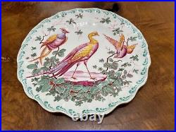 Antique Royal Crown Derby Birds Scalloped Dessert Plate Set Of 6