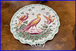 Antique Royal Crown Derby Birds Scalloped Dessert Plate Set Of 6