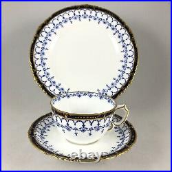 Antique Royal Crown Derby Cobalt Blue 5651 Tea Trio Cup Saucer Plate 1st VGC