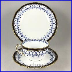 Antique Royal Crown Derby Cobalt Blue 5651 Tea Trio Cup Saucer Plate 1st VGC