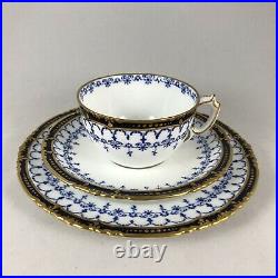Antique Royal Crown Derby Cobalt Blue 5651 Tea Trio Cup Saucer Plate 1st VGC