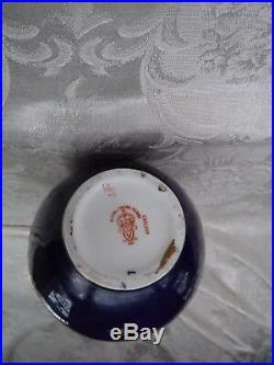 Antique Royal Crown Derby Decanter Covered Vase Urn Cobalt Gold flaws